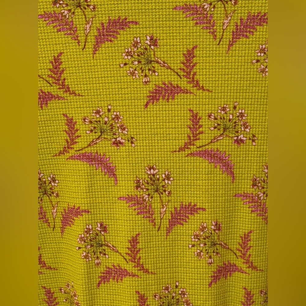 Sundance Melanie Blooms Floral Thermal • Mustard Yellow Boho Top XL - Picture 7 of 9